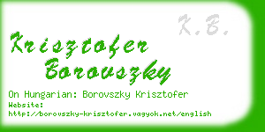 krisztofer borovszky business card